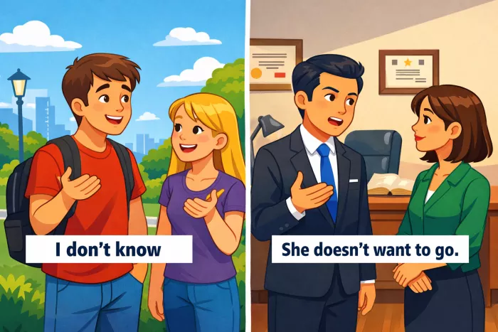 Oraciones negativas con don’t y doesn’t en inglés