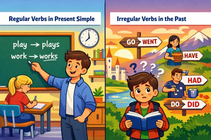 verbos frecuentes en present simple e irregulares