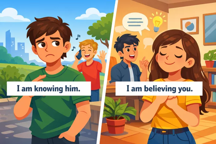 verbos estativos en inglés: know y believe