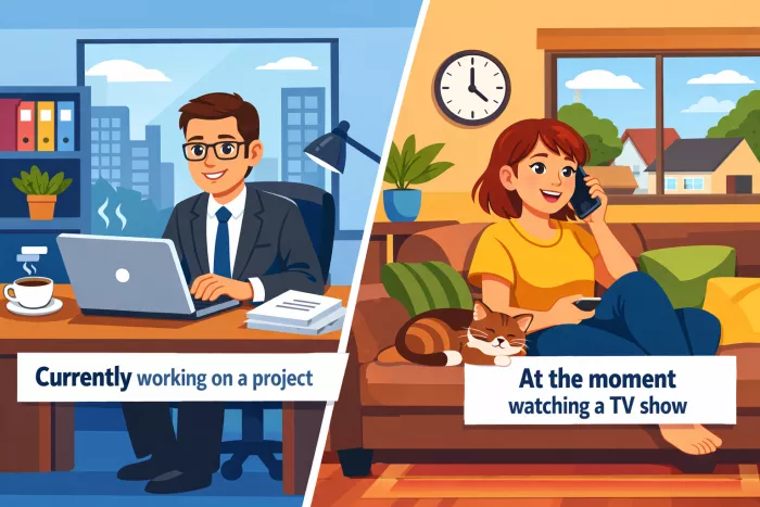 Palabras clave del present continuous en inglés