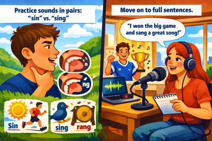 pronunciación de -ing en inglés￼