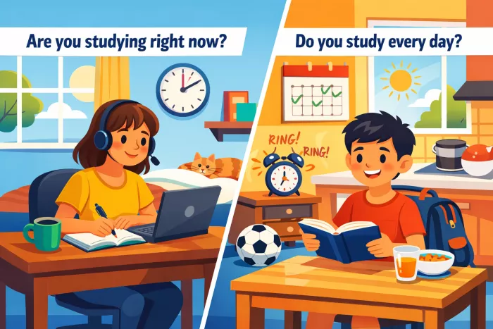 preguntas y respuestas en present continuous inglés