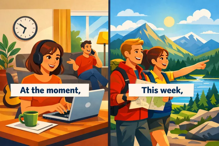 uso de today y these days en Present Continuous