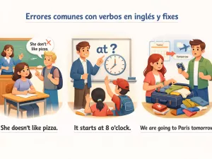 Errores comunes con verbos en inglés y fixes
