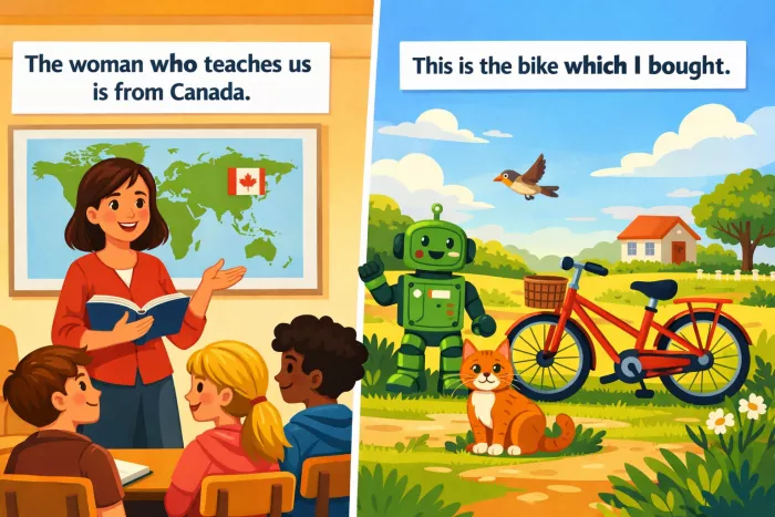 Pronombres relativos en inglés: who, which, that