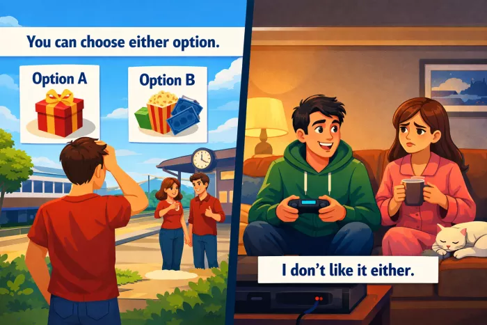 uso de either y neither en inglés