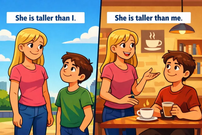 Diferencia gramatical entre than I y than me