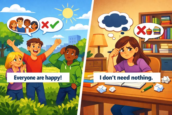 errores y corrección de pronombres indefinidos en inglés