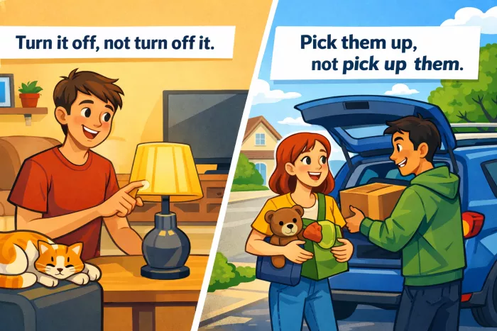 Uso de pronombres en phrasal verbs separables