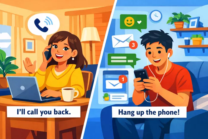 Phrasal verbs habituales para llamadas y mensajes