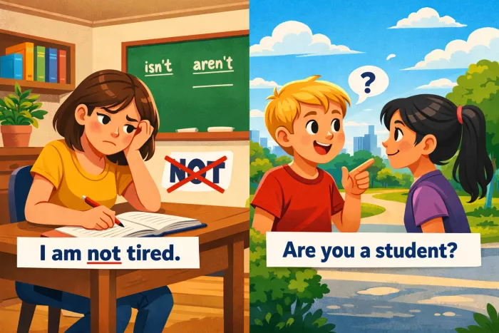 uso del verbo be en preguntas y negativas