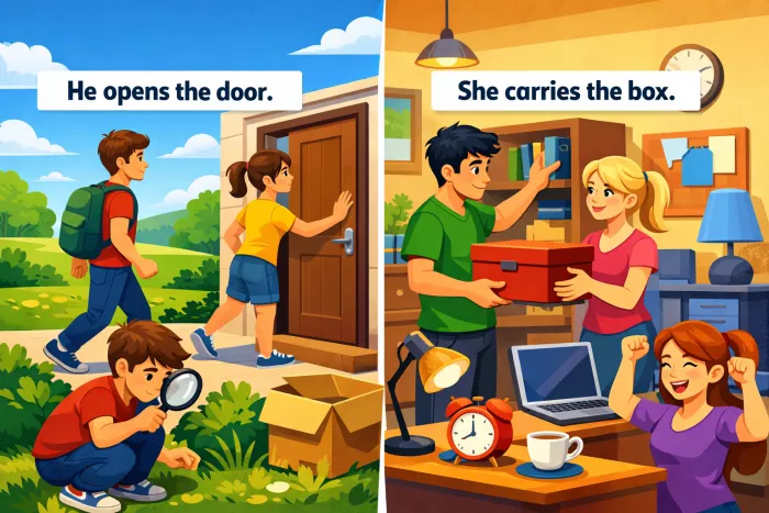 Verbos esenciales en inglés con ejemplos de uso