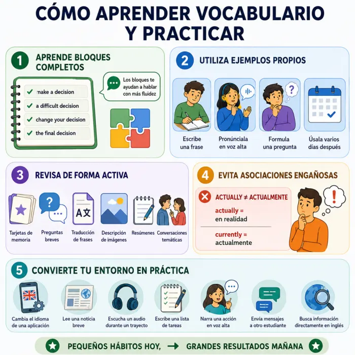 Cómo aprender vocabulario y practicar inglés