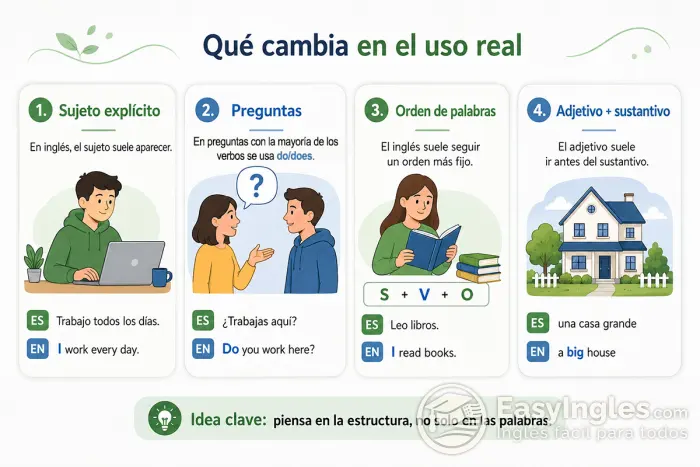 Diferencias gramaticales entre español e inglés