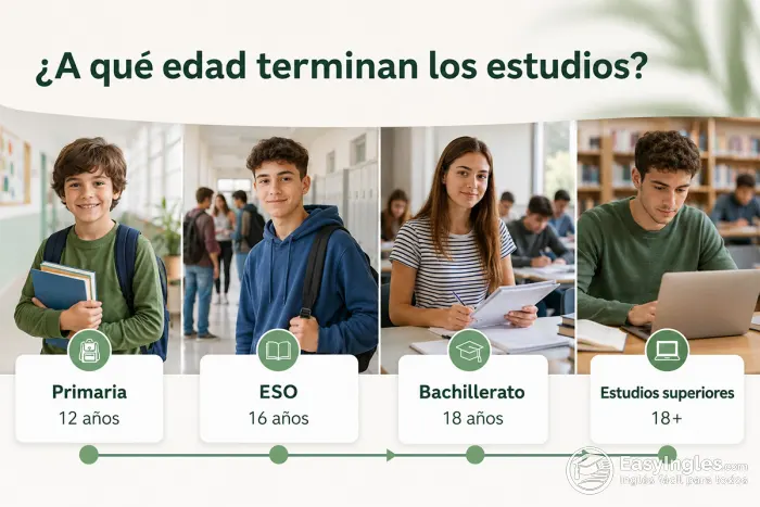 Edades habituales al terminar cada etapa educativa