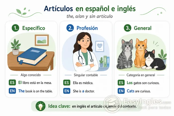 Uso de artículos en español e inglés