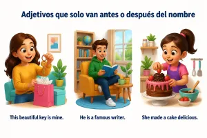 Adjetivos que solo van antes o después del nombre