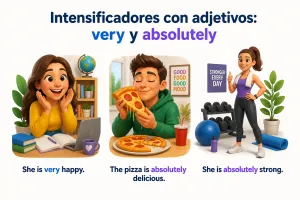 Intensificadores con adjetivos: very y absolutely