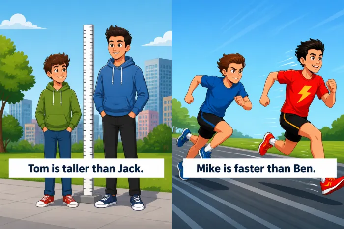 Comparativos en inglés: -er para adjetivos cortos
