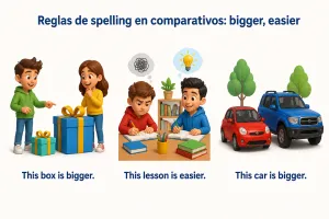 Reglas de spelling en comparativos: bigger, easier