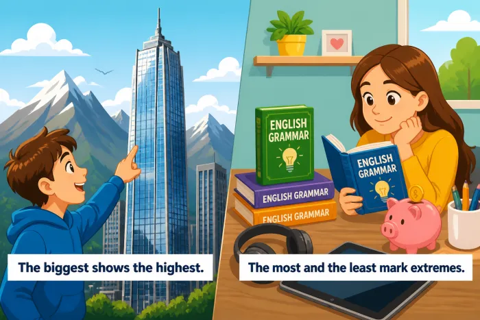 Reglas y excepciones del "the" en superlativos