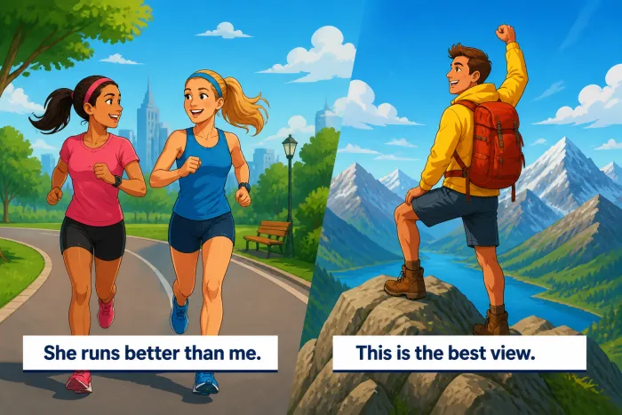 Comparativos irregulares: good, better, best, bad, far, little